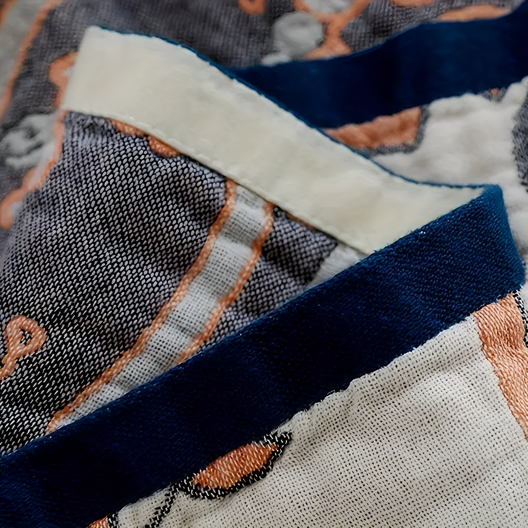 FloraLuft: Coperte in cotone con motivo floreale e foglioso – per camera da letto e divano