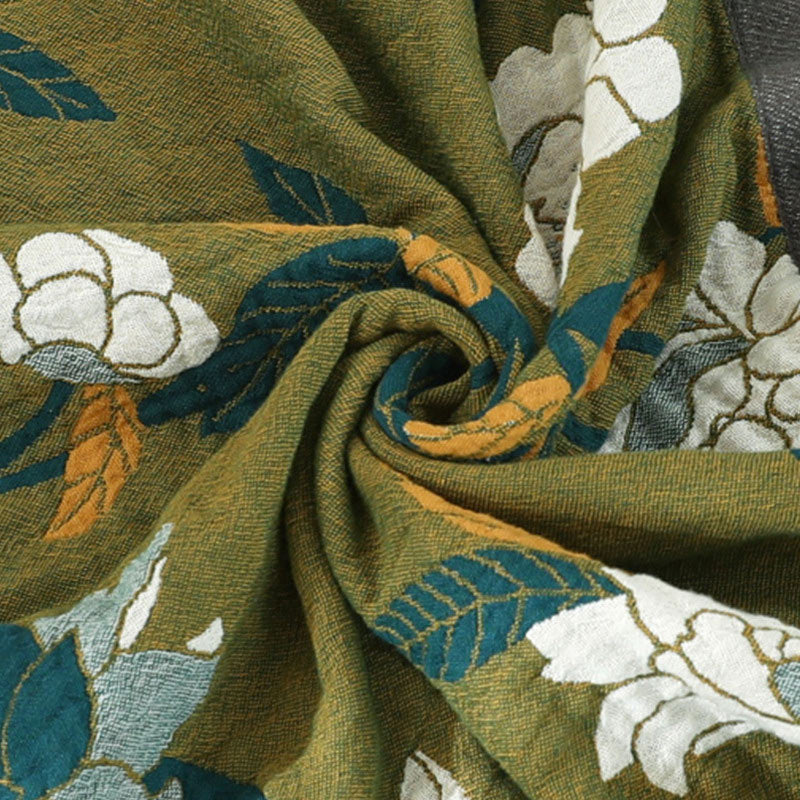 FloraWeave: Coperta rovesciabile in cotone con motivo floreale – Comfort elegante per la tua casa