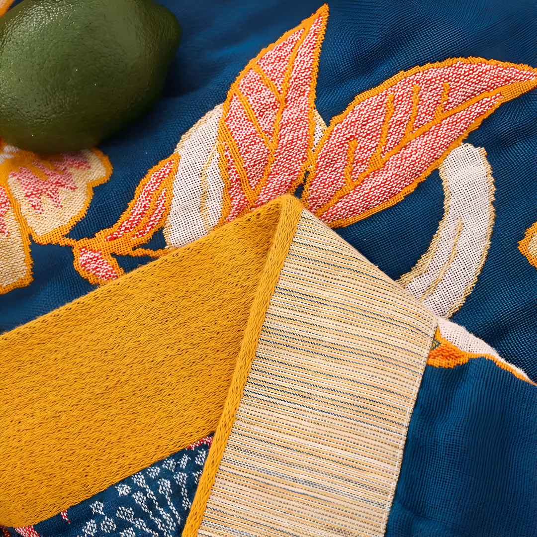 FloraWebstuhl: Coperta decorativa in cotone con motivo floreale e lato reversibile – per camera da letto e soggiorno