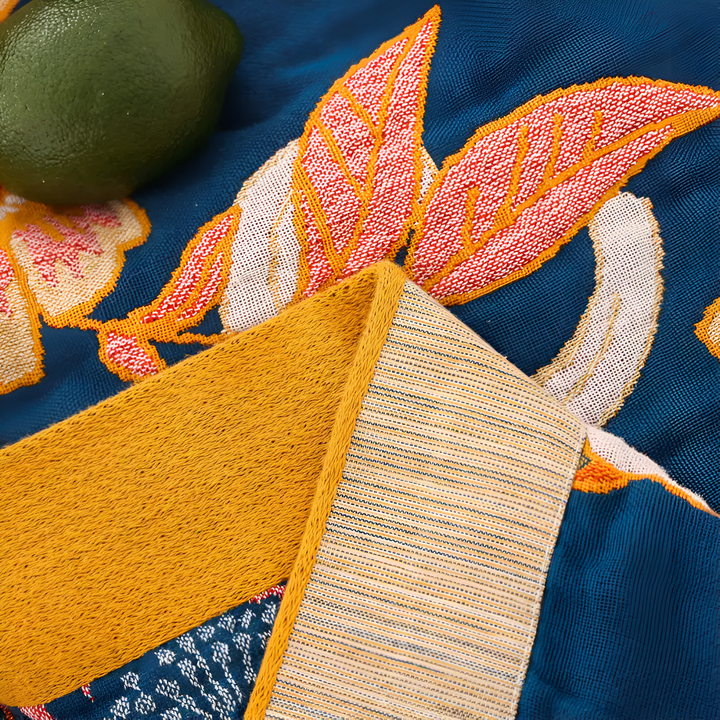 FloraWebstuhl: Coperta decorativa in cotone con motivo floreale e lato reversibile – per camera da letto e soggiorno