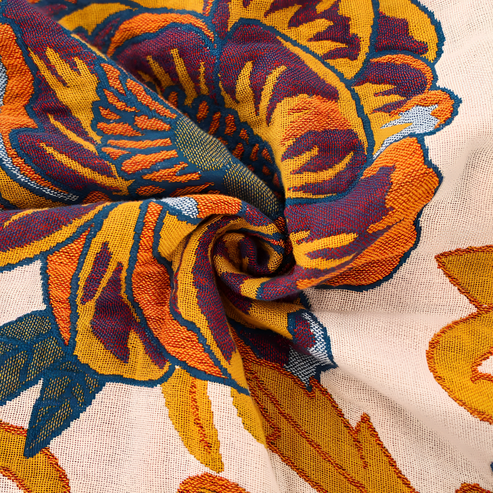 FloraWebstuhl: Coperta decorativa in cotone con motivo floreale e lato reversibile – per camera da letto e soggiorno