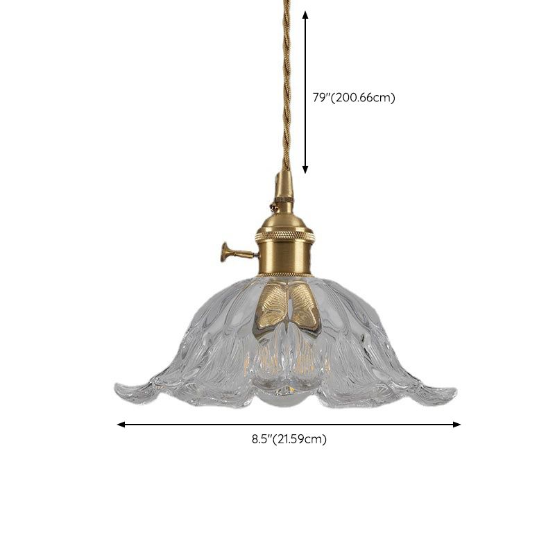 Floraglow: Lampadario in vetro rigato e metallo a forma di fiore – per soggiorno e camera da letto