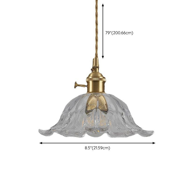 Floraglow: Lampadario in vetro rigato e metallo a forma di fiore – per soggiorno e camera da letto