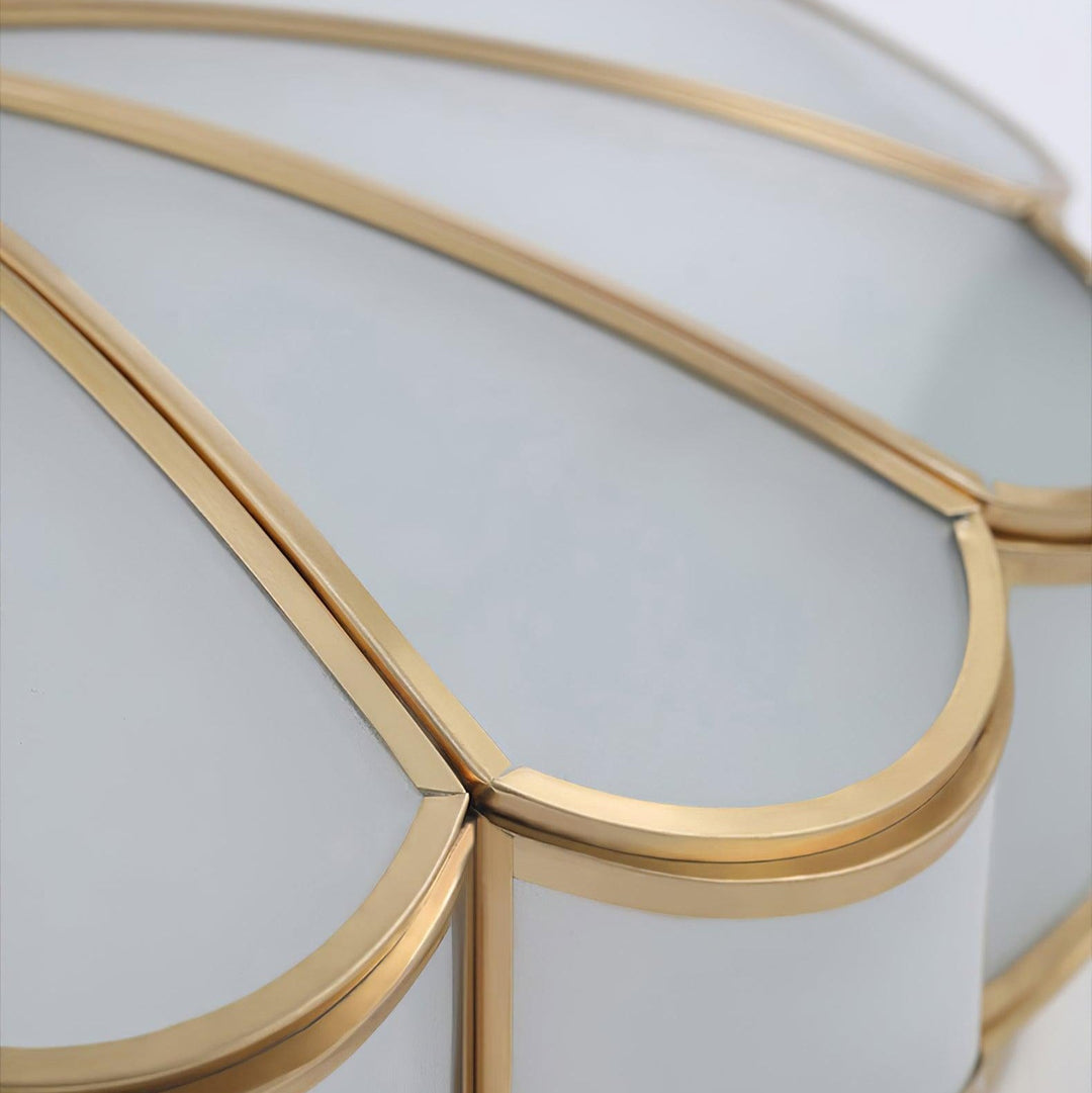 Florina: Lampada da soffitto a forma di fiore in vetro e ottone – Elegante per camera da letto e soggiorno