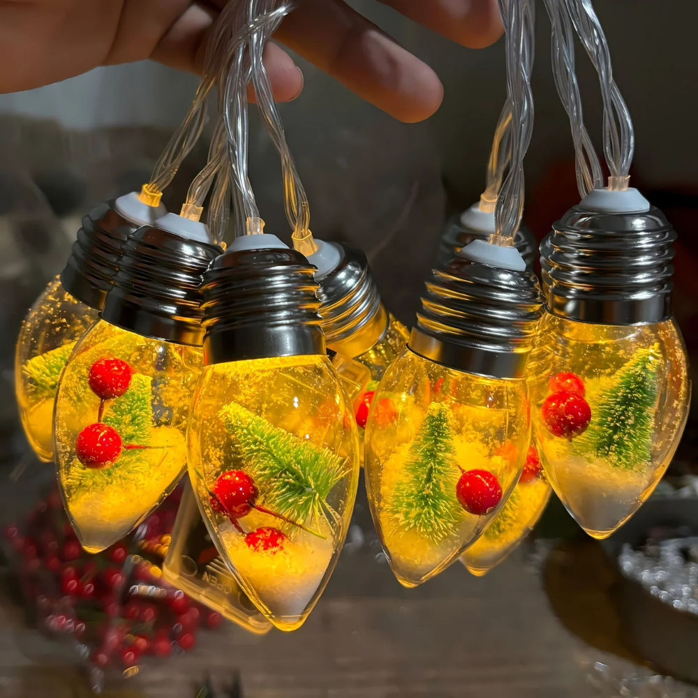 FrostGlow™ – Ghirlanda LED di Natale con Palline di Neve
