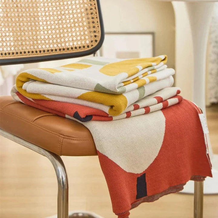 FrühlingsBlüte: Coperte in cotone con motivo floreale e qualità traspirante – per soggiorno e letto
