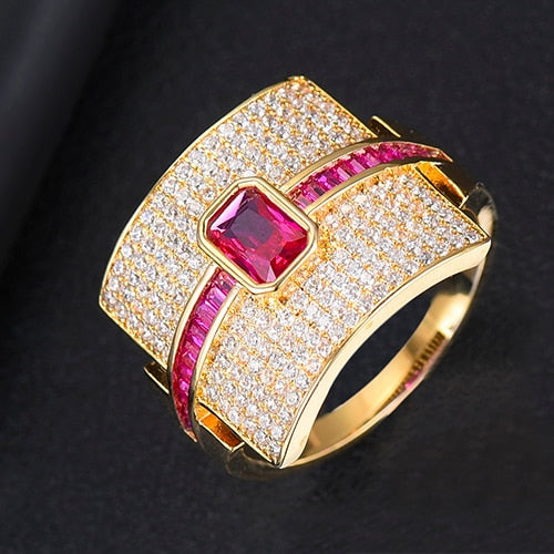 Anello impilabile per donne | Design di lusso | Zircone cubico | Anello di fidanzamento e statement