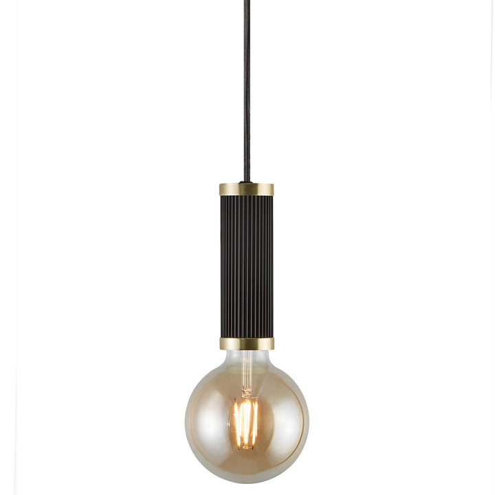 Lampada a Sospensione Mini Galloway, Nero/Ottone
