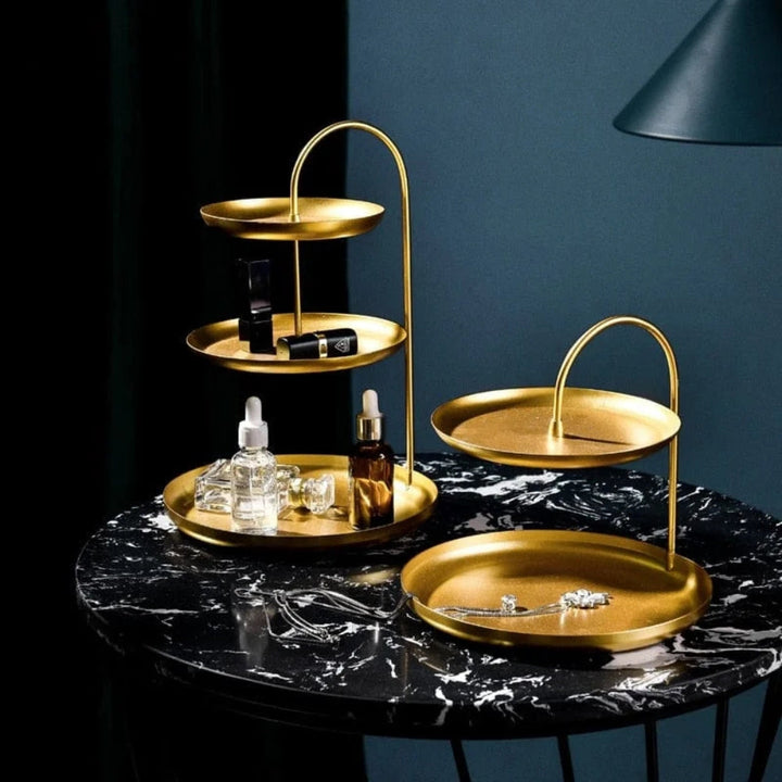 GlanzAkzent: Supporto Organizer in Oro – decorativo, robusto e ideale per gioielli e cosmetici