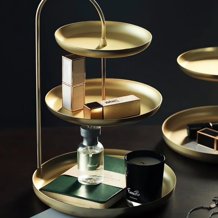 GlanzAkzent: Supporto Organizer in Oro – decorativo, robusto e ideale per gioielli e cosmetici