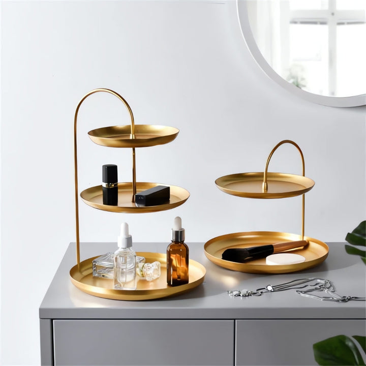 GlanzAkzent: Supporto Organizer in Oro – decorativo, robusto e ideale per gioielli e cosmetici