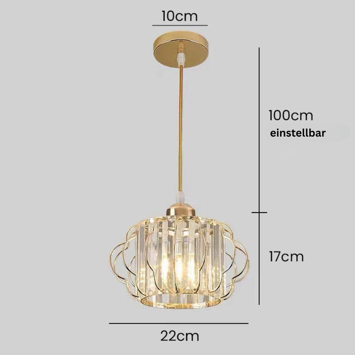 GlanzFlair: Lampada da soffitto in cristallo dorato moderna – elegante e luminosa per corridoio e sala da pranzo
