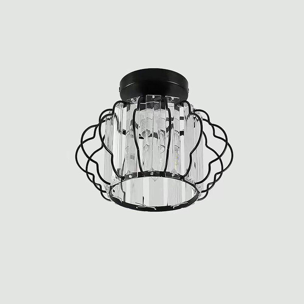 GlanzFlair: Lampada da soffitto in cristallo dorato moderna – elegante e luminosa per corridoio e sala da pranzo