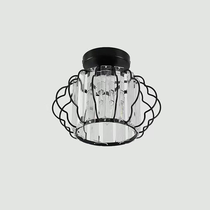 GlanzFlair: Lampada da soffitto in cristallo dorato moderna – elegante e luminosa per corridoio e sala da pranzo