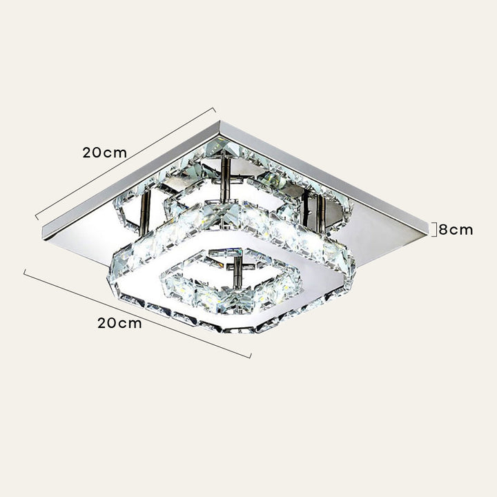 GlanzFlur: Plafoniera LED in cristallo lussuosa e moderna – decorativa e luminosa per corridoio e soggiorno