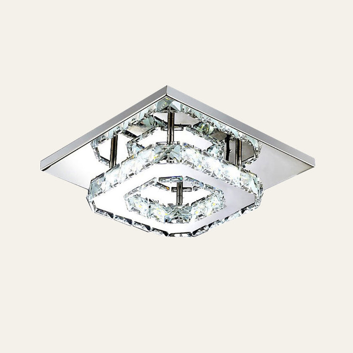 GlanzFlur: Plafoniera LED in cristallo lussuosa e moderna – decorativa e luminosa per corridoio e soggiorno