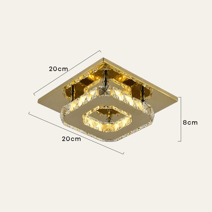 GlanzFlur: Plafoniera LED in cristallo lussuosa e moderna – decorativa e luminosa per corridoio e soggiorno
