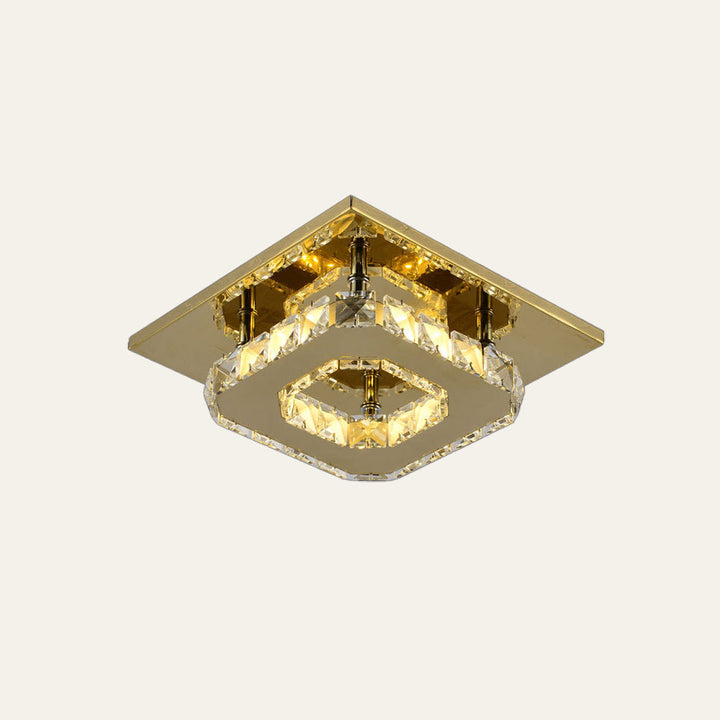 GlanzFlur: Plafoniera LED in cristallo lussuosa e moderna – decorativa e luminosa per corridoio e soggiorno