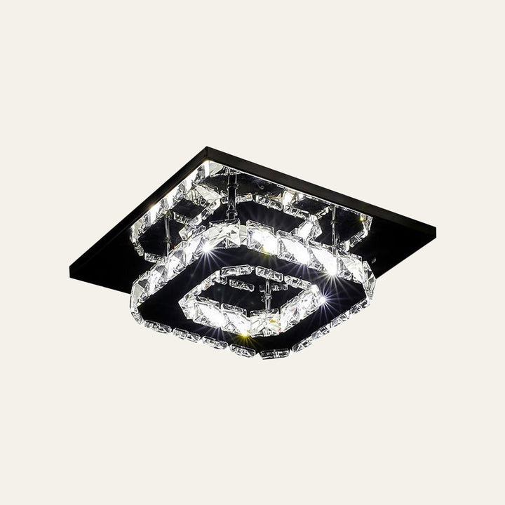 GlanzFlur: Plafoniera LED in cristallo lussuosa e moderna – decorativa e luminosa per corridoio e soggiorno