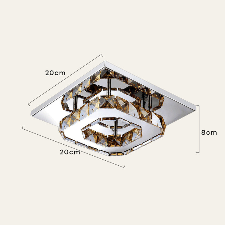GlanzFlur: Plafoniera LED in cristallo lussuosa e moderna – decorativa e luminosa per corridoio e soggiorno