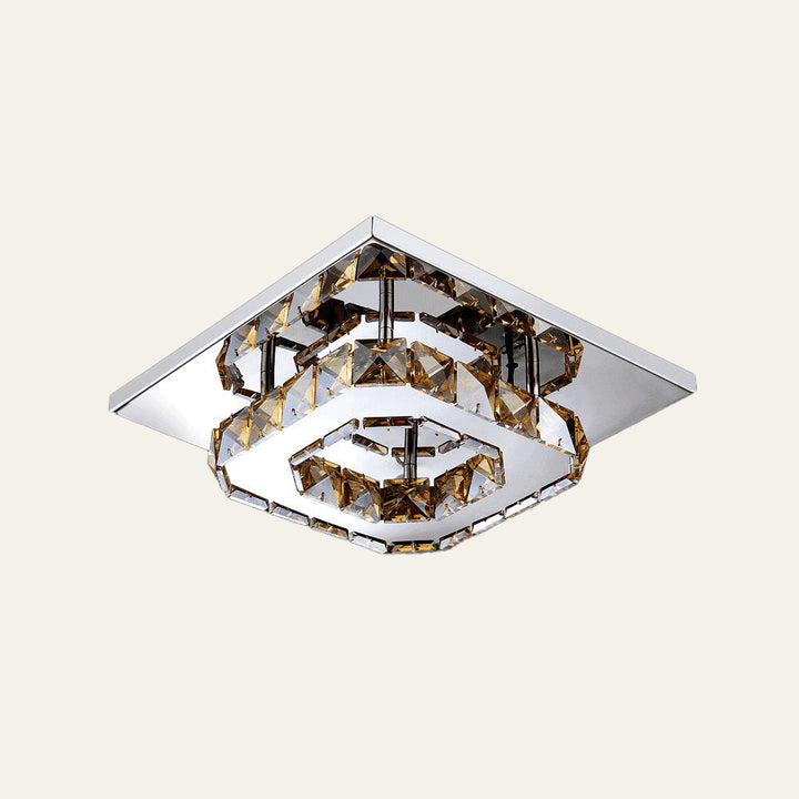 GlanzFlur: Plafoniera LED in cristallo lussuosa e moderna – decorativa e luminosa per corridoio e soggiorno