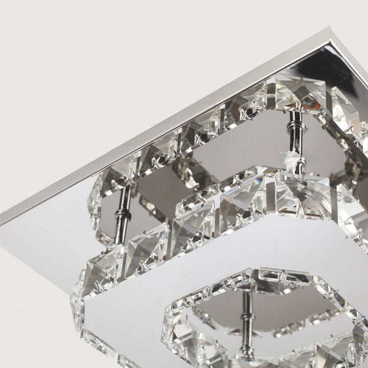 GlanzFlur: Plafoniera LED in cristallo lussuosa e moderna – decorativa e luminosa per corridoio e soggiorno