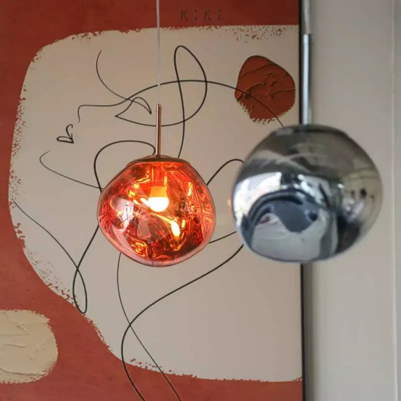 GlanzForm: Lampada a sospensione di design in vetro fuso moderno – Elegante lampada da soffitto per soggiorno e sala da pranzo