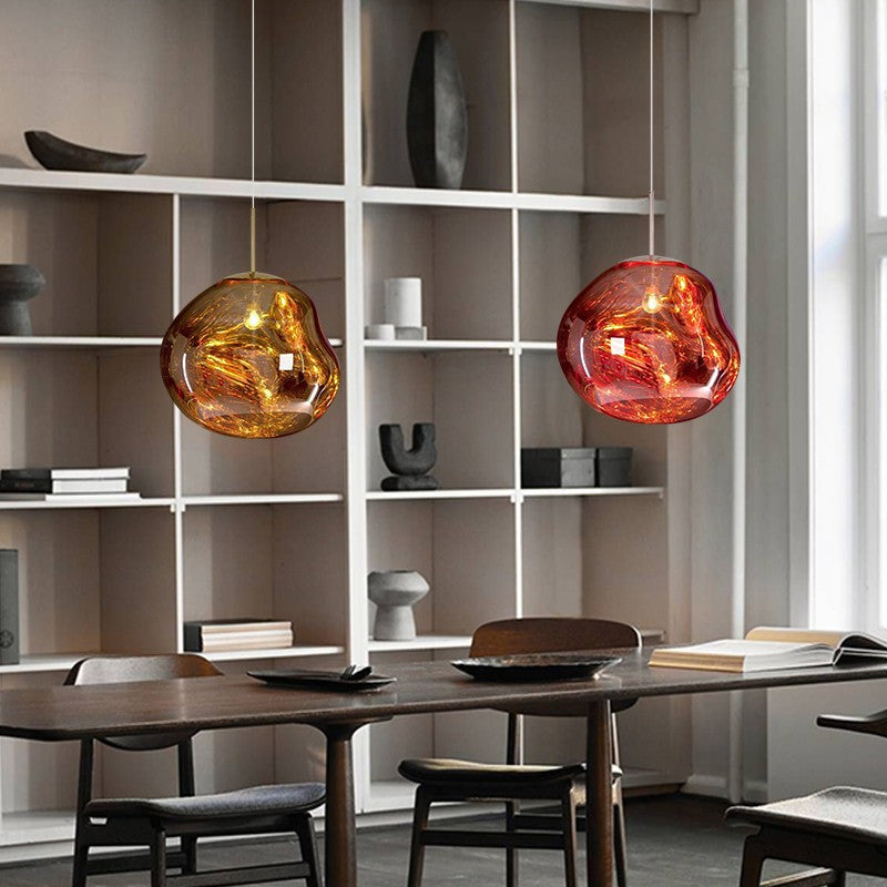 GlanzForm: Lampada a sospensione di design in vetro fuso moderno – Elegante lampada da soffitto per soggiorno e sala da pranzo