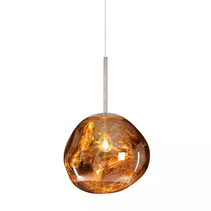 GlanzForm: Lampada a sospensione di design in vetro fuso moderno – Elegante lampada da soffitto per soggiorno e sala da pranzo