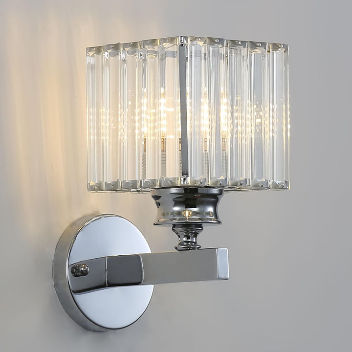 GlanzForma: Applique in cristallo rotonda e quadrata – decorativa ed efficiente dal punto di vista energetico per corridoi e sale da pranzo