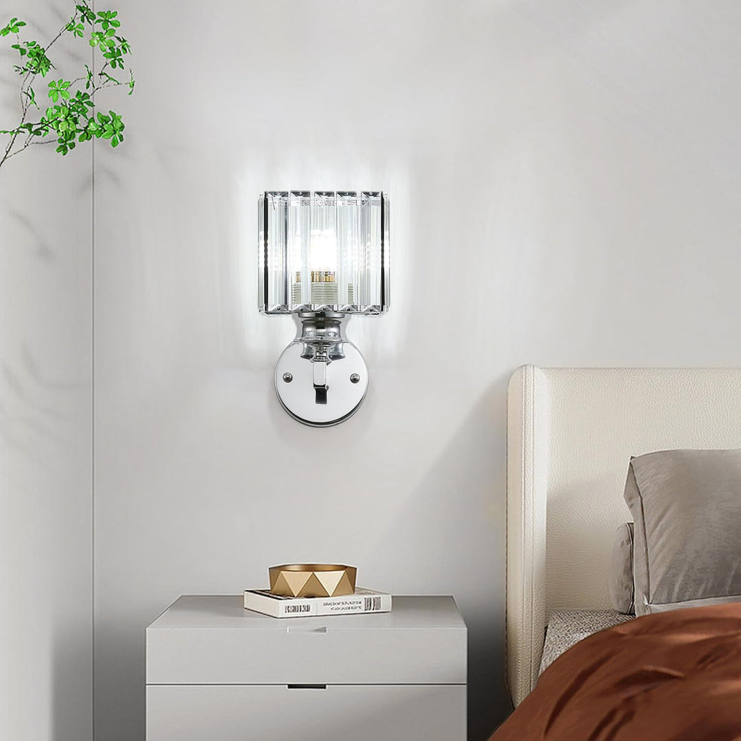 GlanzForma: Applique in cristallo rotonda e quadrata – decorativa ed efficiente dal punto di vista energetico per corridoi e sale da pranzo