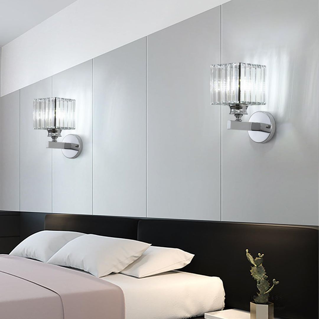 GlanzForma: Applique in cristallo rotonda e quadrata – decorativa ed efficiente dal punto di vista energetico per corridoi e sale da pranzo