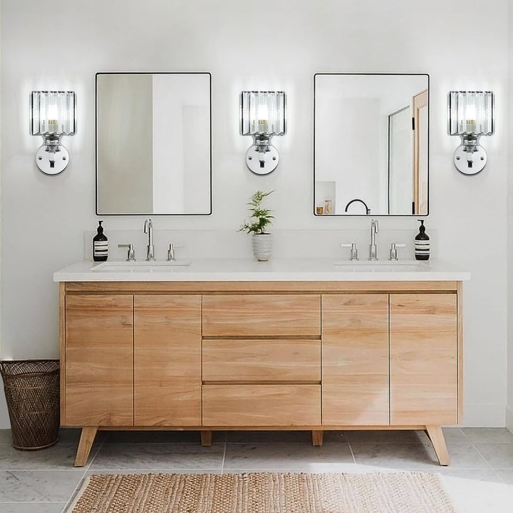GlanzForma: Applique in cristallo rotonda e quadrata – decorativa ed efficiente dal punto di vista energetico per corridoi e sale da pranzo