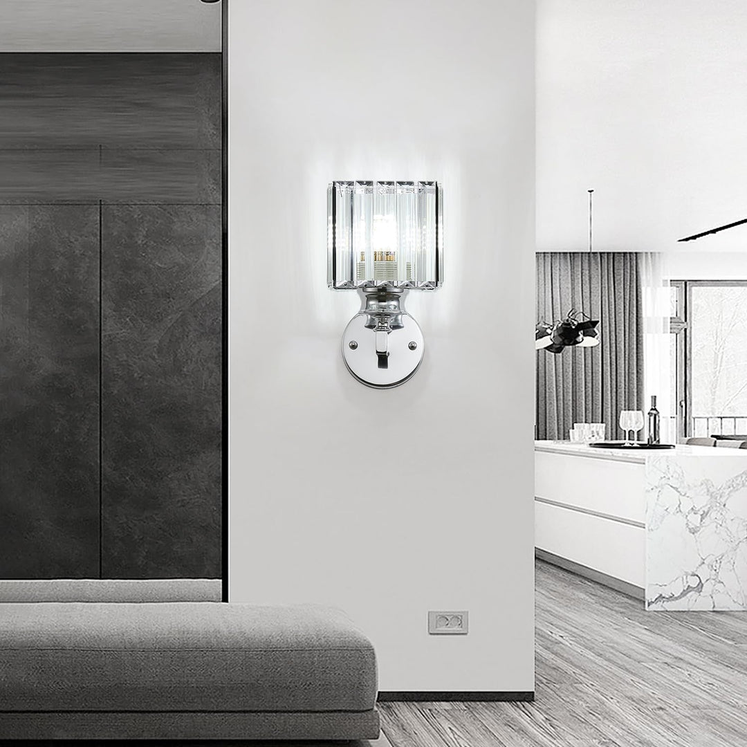 GlanzForma: Applique in cristallo rotonda e quadrata – decorativa ed efficiente dal punto di vista energetico per corridoi e sale da pranzo