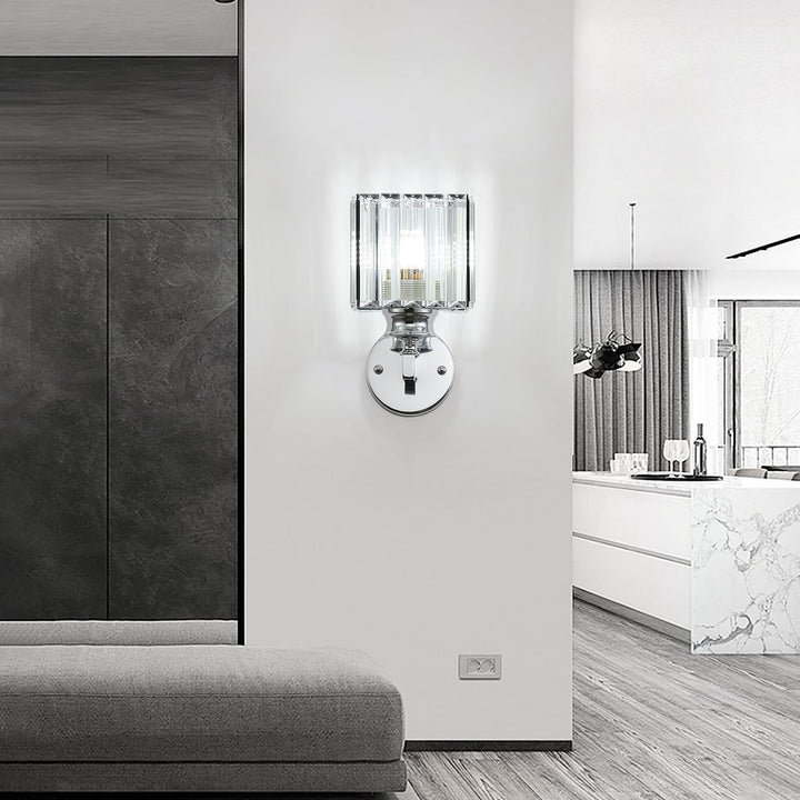 GlanzForma: Applique in cristallo rotonda e quadrata – decorativa ed efficiente dal punto di vista energetico per corridoi e sale da pranzo