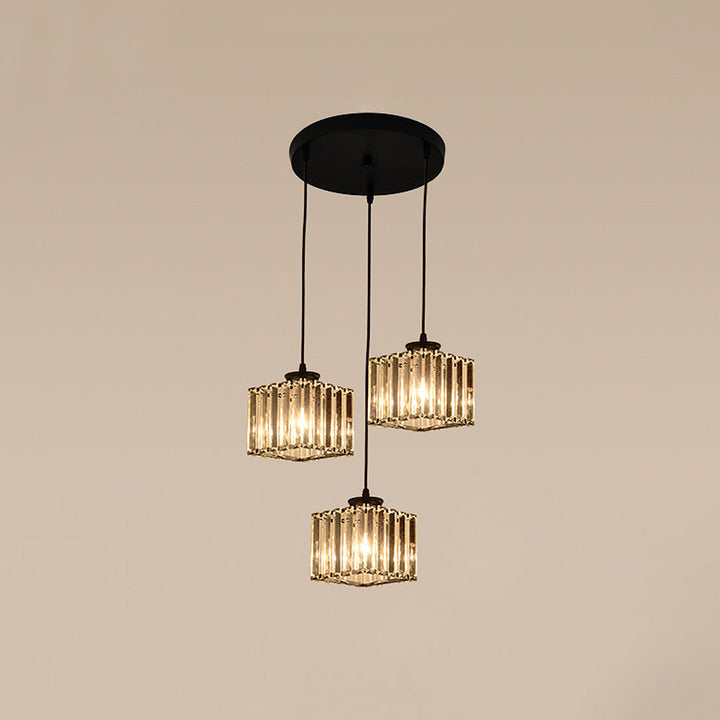 GlanzInsel: Lampadario in cristallo di design 3 fiamme – elegante e luminoso per cucina e zona pranzo