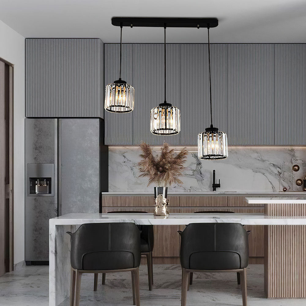 GlanzInsel: Lampadario in cristallo di design 3 fiamme – elegante e luminoso per cucina e zona pranzo