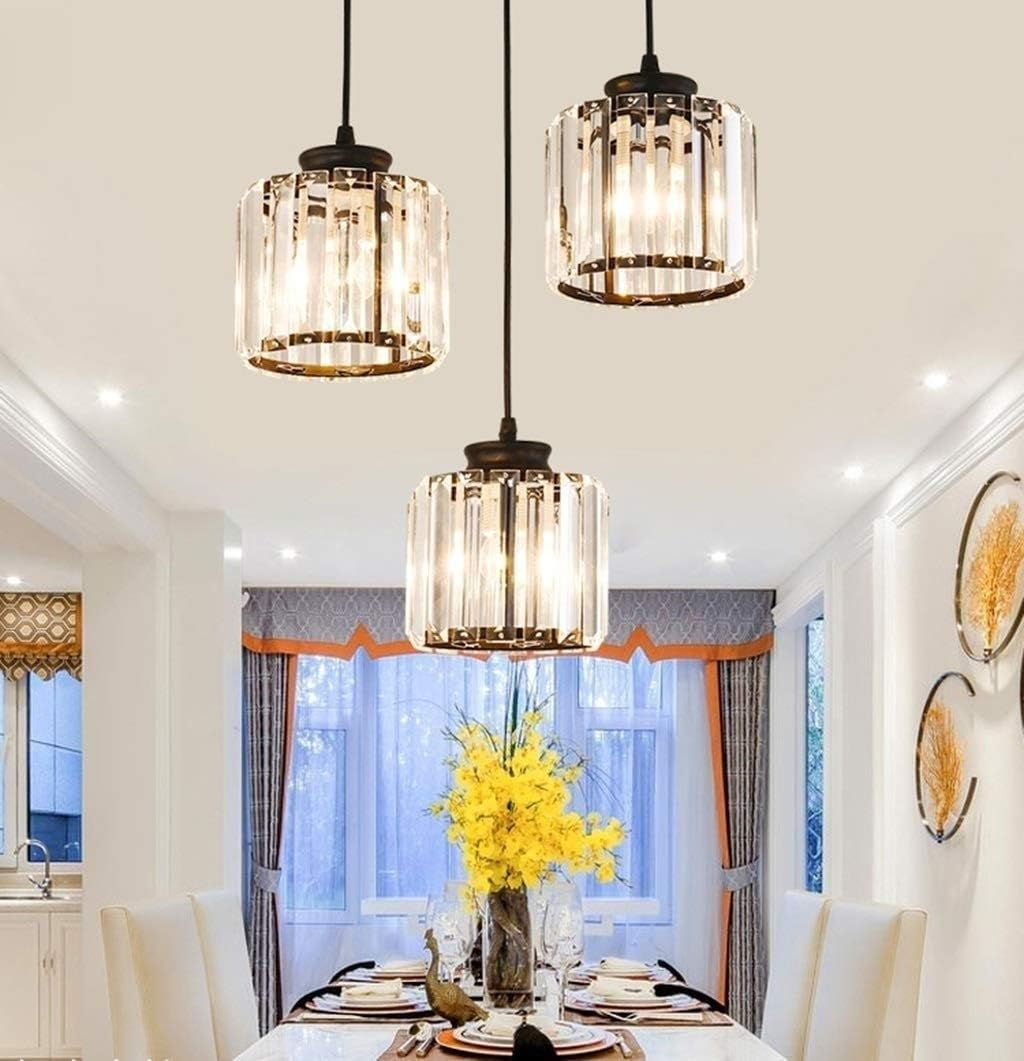 GlanzInsel: Lampadario in cristallo di design 3 fiamme – elegante e luminoso per cucina e zona pranzo