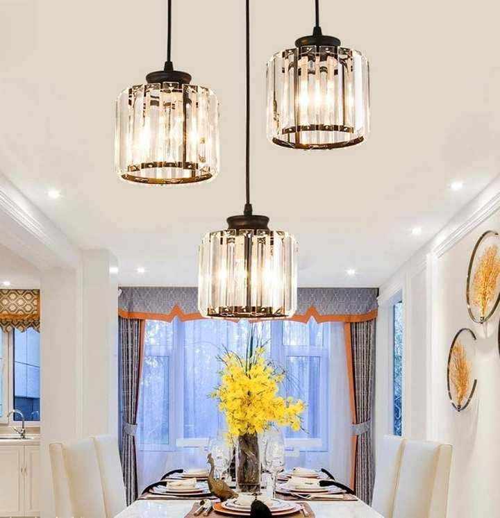 GlanzInsel: Lampadario in cristallo di design 3 fiamme – elegante e luminoso per cucina e zona pranzo