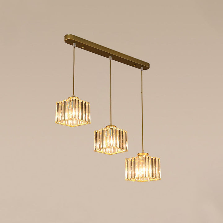 GlanzInsel: Lampadario in cristallo di design 3 fiamme – elegante e luminoso per cucina e zona pranzo