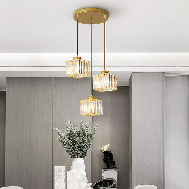 GlanzInsel: Lampadario in cristallo di design 3 fiamme – elegante e luminoso per cucina e zona pranzo