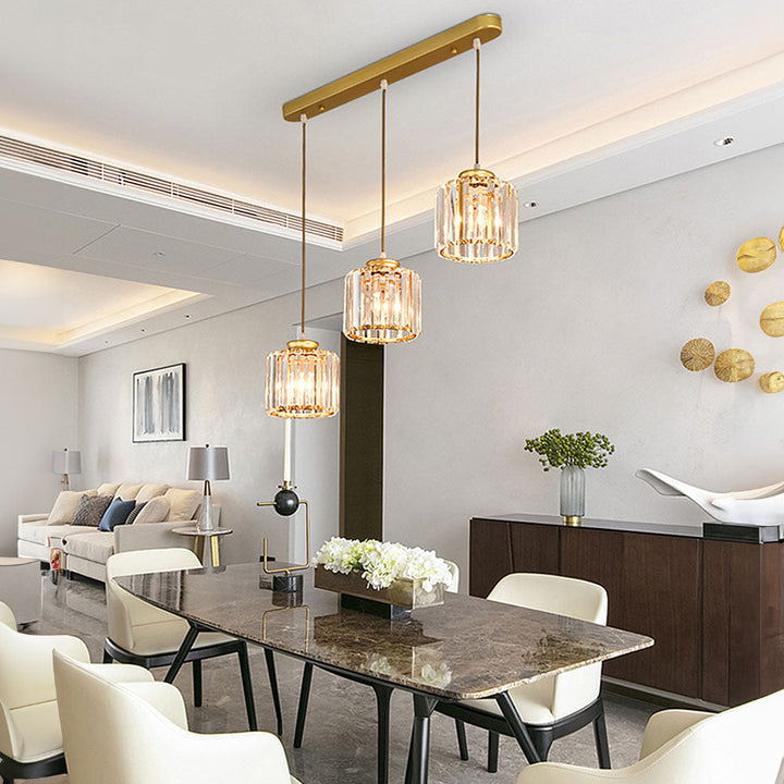 GlanzInsel: Lampadario in cristallo di design 3 fiamme – elegante e luminoso per cucina e zona pranzo