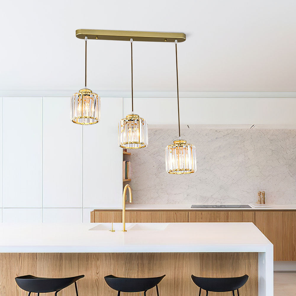 GlanzInsel: Lampadario in cristallo di design 3 fiamme – elegante e luminoso per cucina e zona pranzo