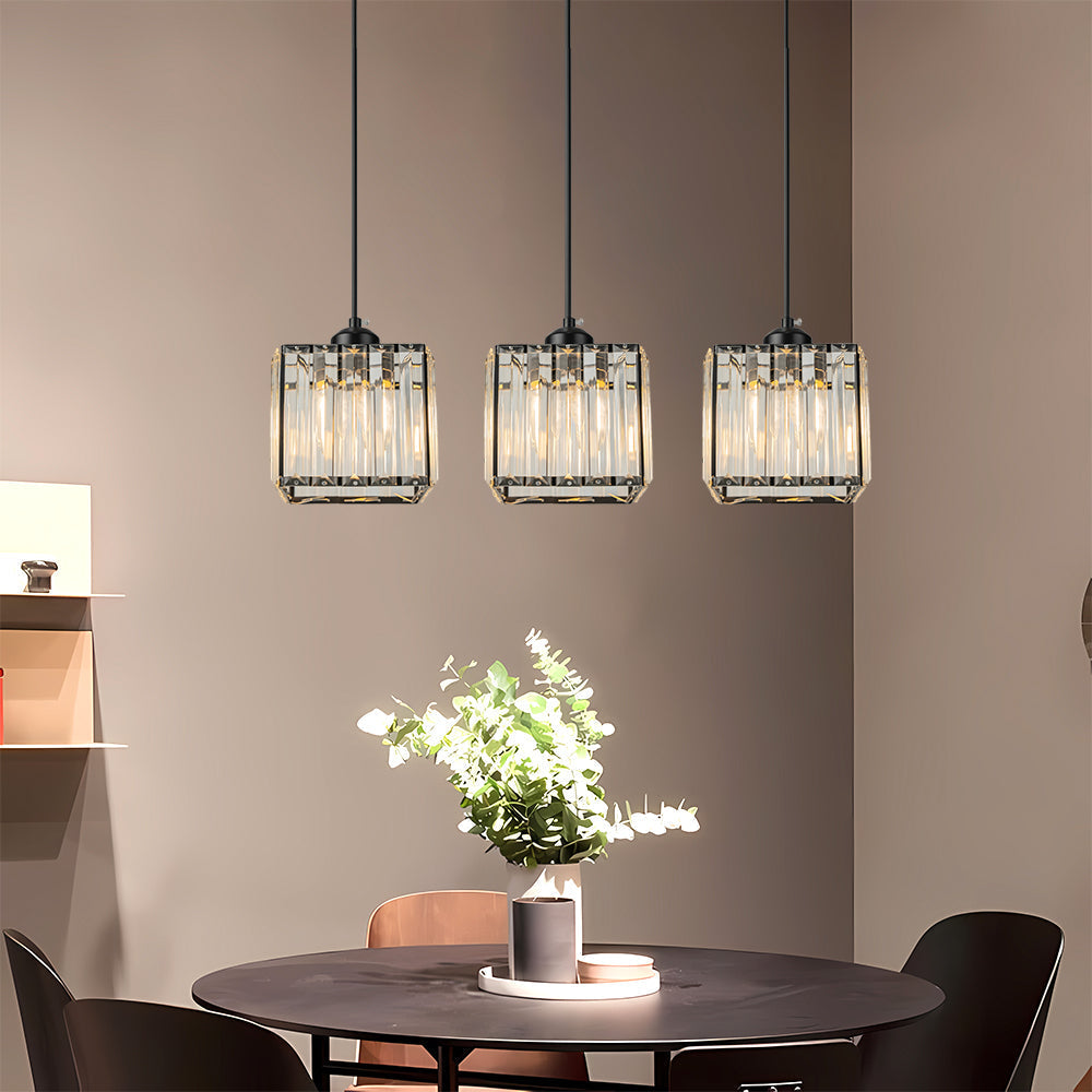 GlanzInsel: Lampadario in cristallo di design 3 fiamme – elegante e luminoso per cucina e zona pranzo