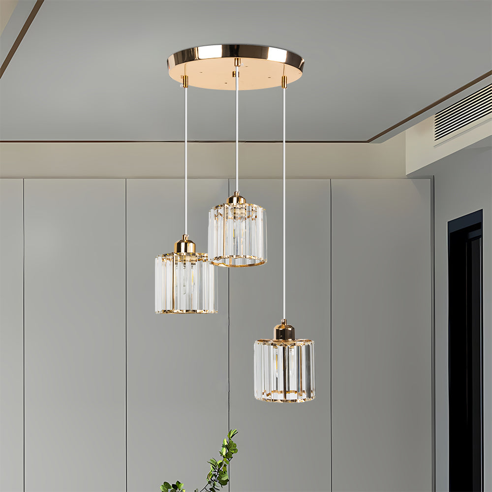 GlanzInsel: Lampadario in cristallo di design 3 fiamme – elegante e luminoso per cucina e zona pranzo
