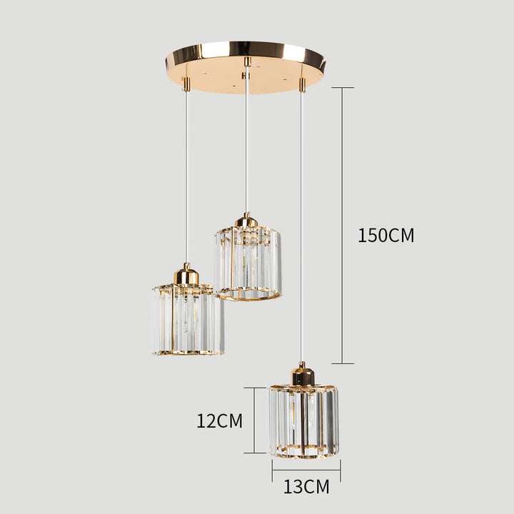 GlanzInsel: Lampadario in cristallo di design 3 fiamme – elegante e luminoso per cucina e zona pranzo