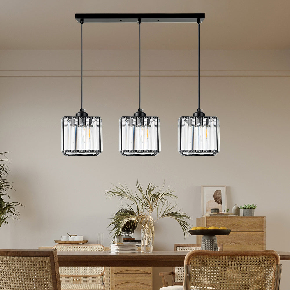 GlanzInsel: Lampadario in cristallo di design 3 fiamme – elegante e luminoso per cucina e zona pranzo