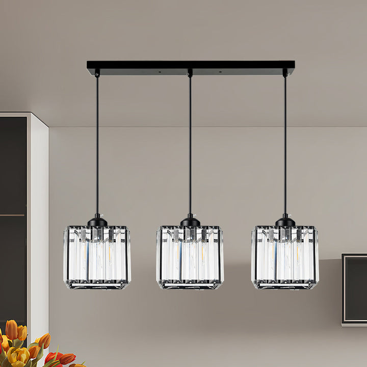 GlanzInsel: Lampadario in cristallo di design 3 fiamme – elegante e luminoso per cucina e zona pranzo