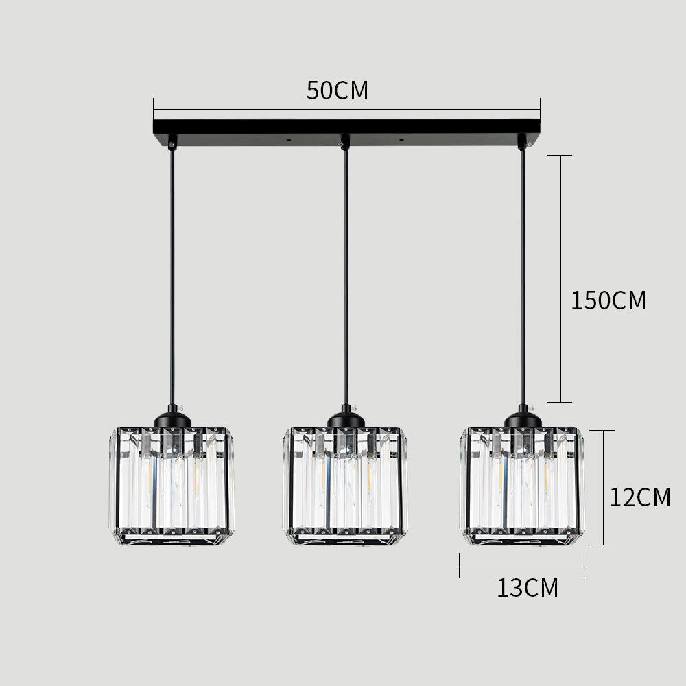 GlanzInsel: Lampadario in cristallo di design 3 fiamme – elegante e luminoso per cucina e zona pranzo