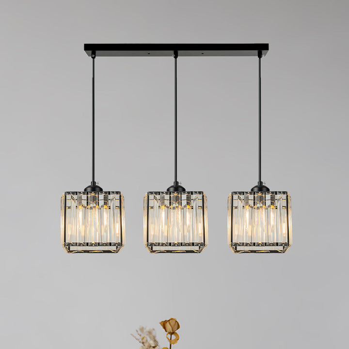GlanzKüche: Lampada a sospensione in vetro nero moderna – decorativa ed energeticamente efficiente per isole cucina e aree pranzo